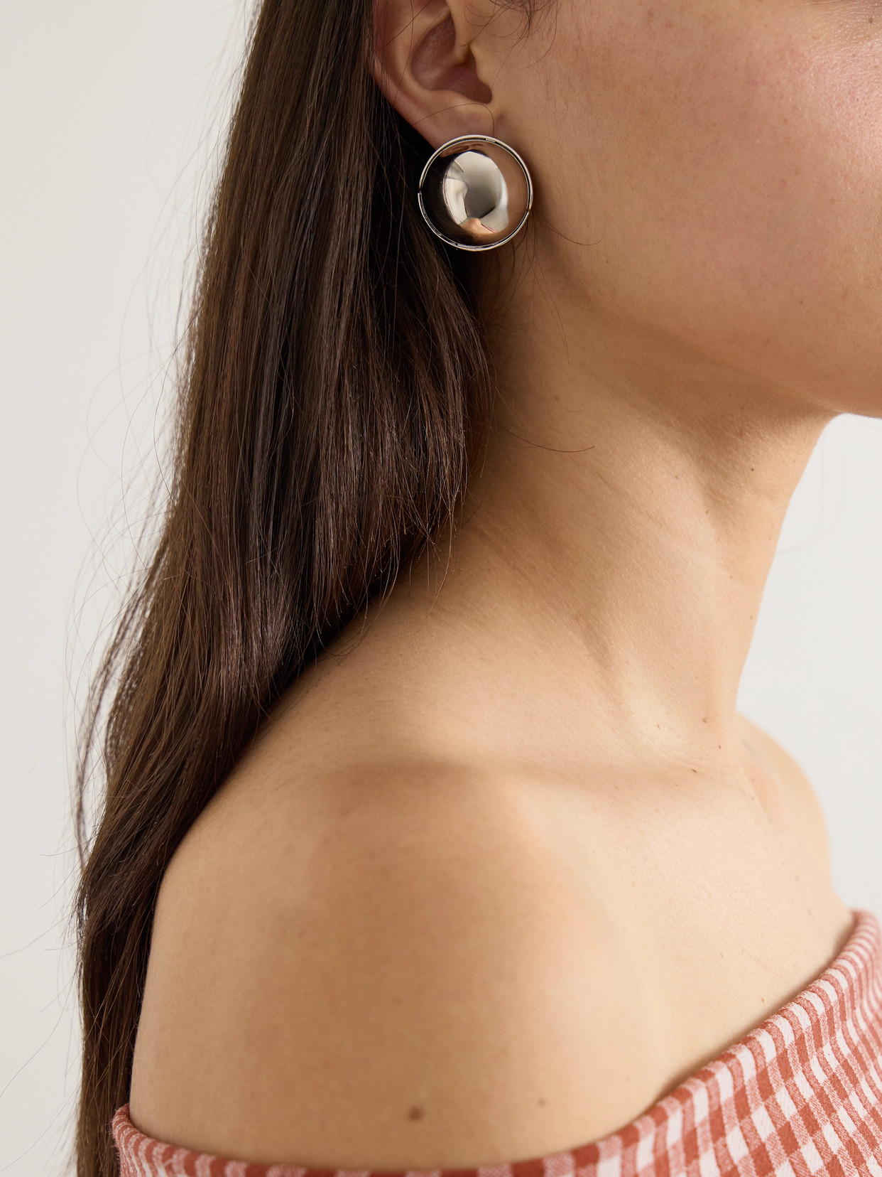ALAÏA SPHERE SILVER-TONE EARRINGS