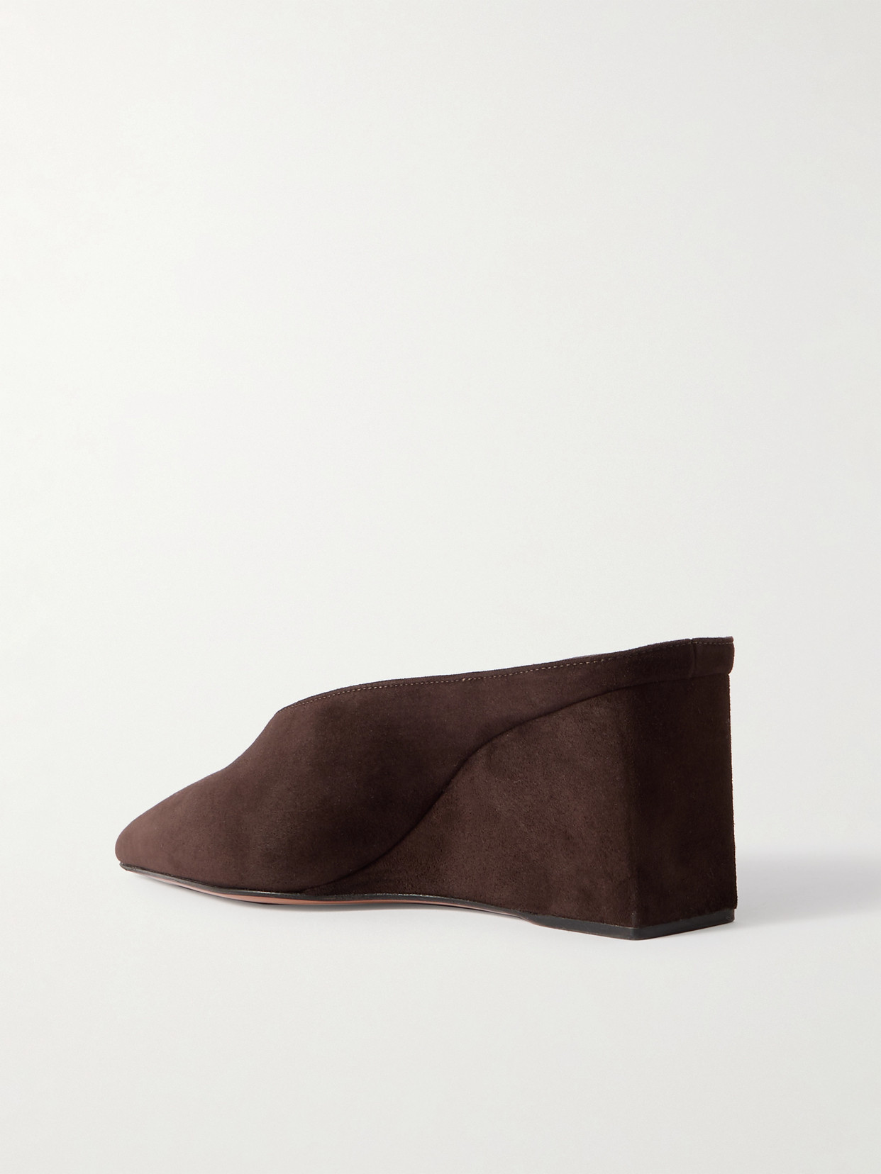 ALAÏA 75 SUEDE POINT-TOE WEDGE MULES