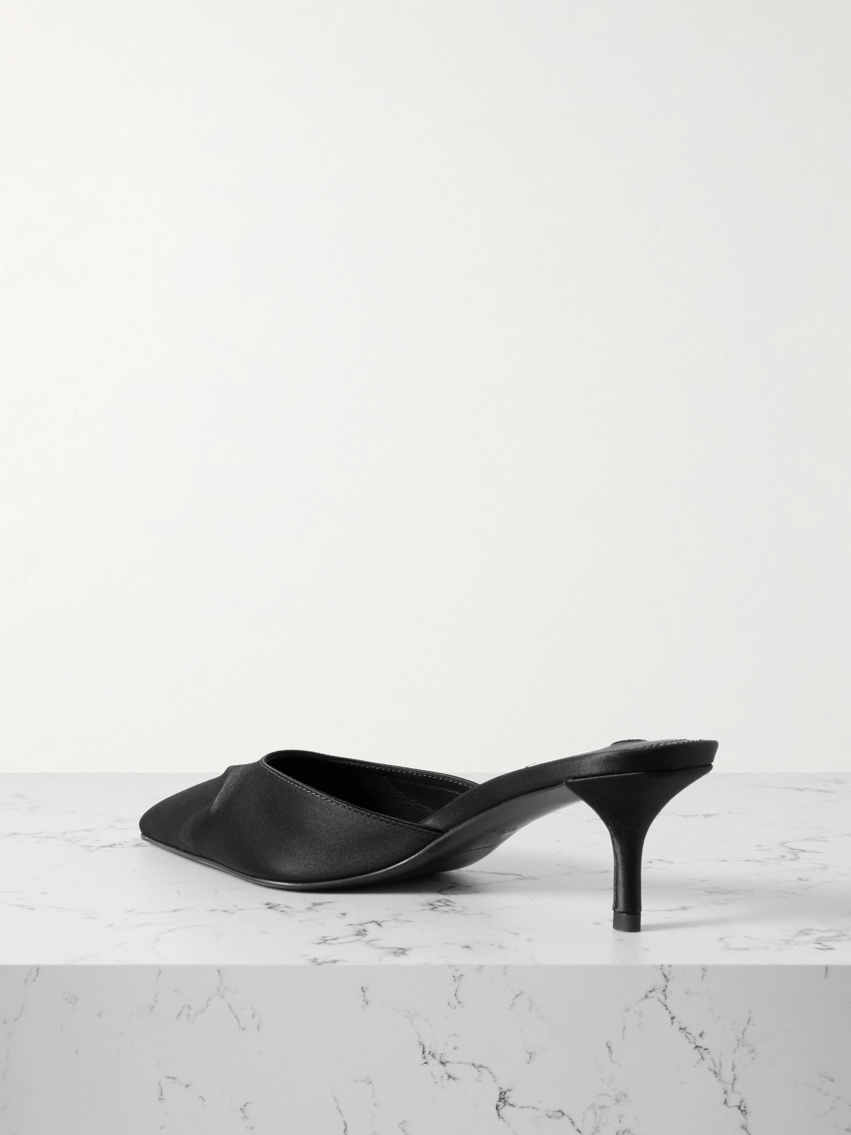 Alaïa Alaia Le Coeur Mule In Black Satin Women In Black