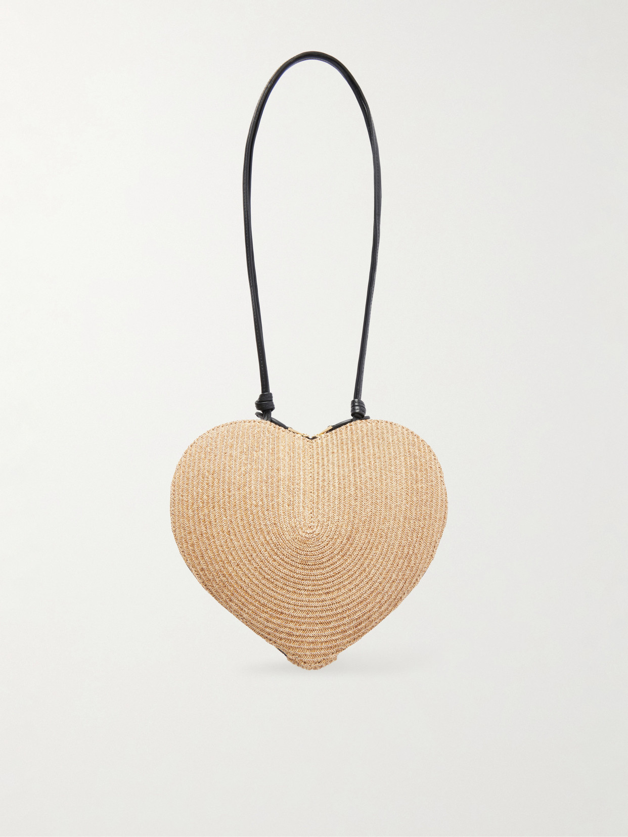 Alaïa - Le Coeur Leather-Trimmed Raffia Shoulder Bag