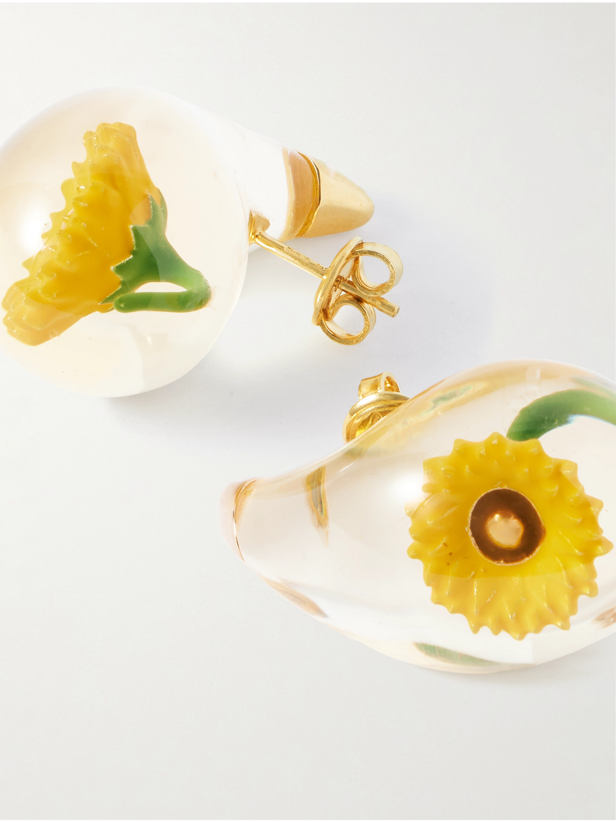 Bottega Veneta Gold-plated Resin Earrings In Gold