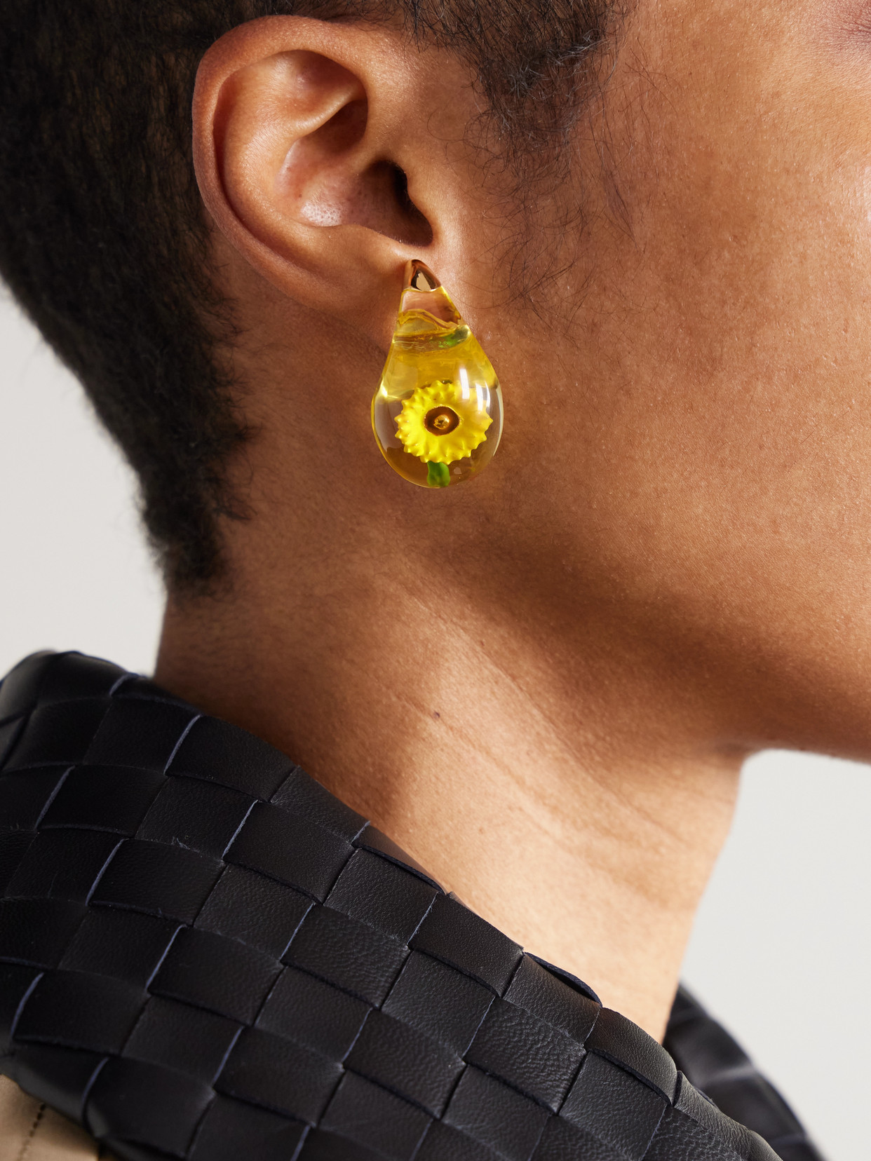 Bottega Veneta Gold-plated Resin Earrings In Gold