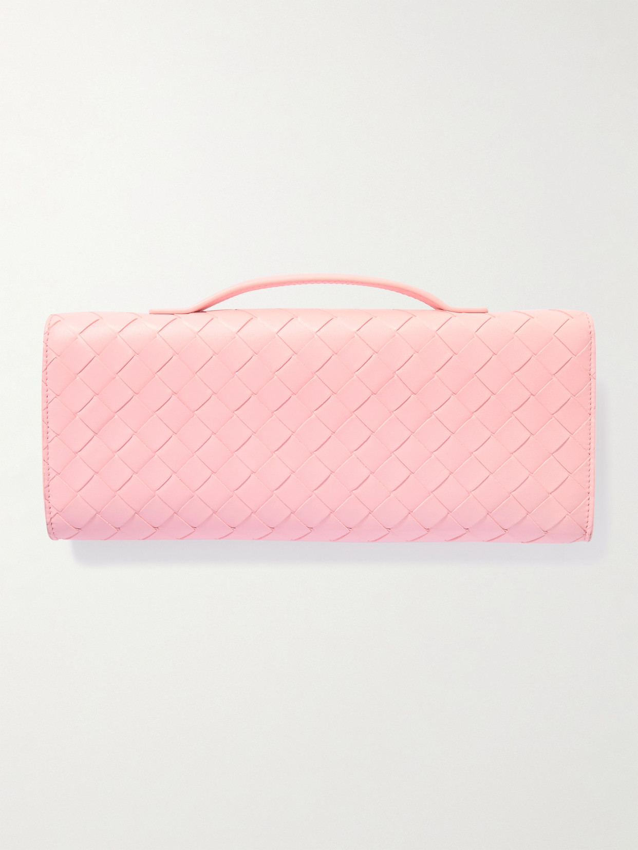 Bottega Veneta Long Andiamo Intrecciato Leather Clutch In Pink