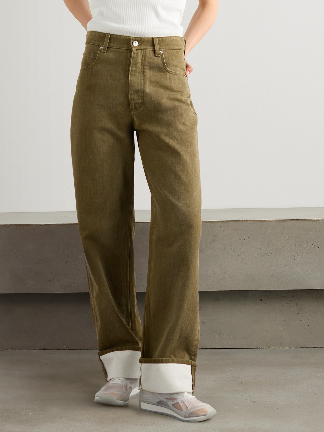 Appliquéd High-Rise Wide- Leg