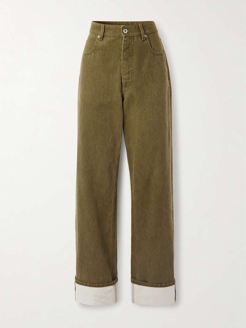 Bottega Veneta Appliquéd High-rise Wide-leg Jeans