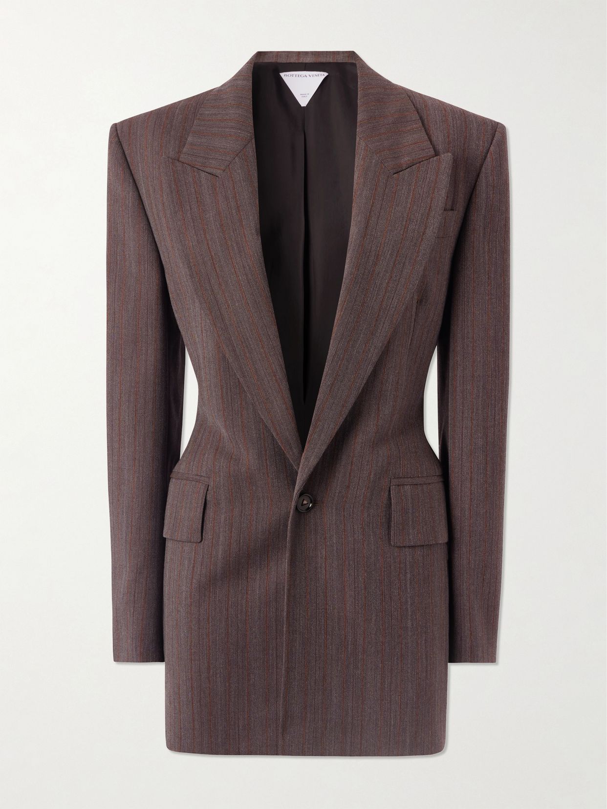 Striped wool-blend twill blazer