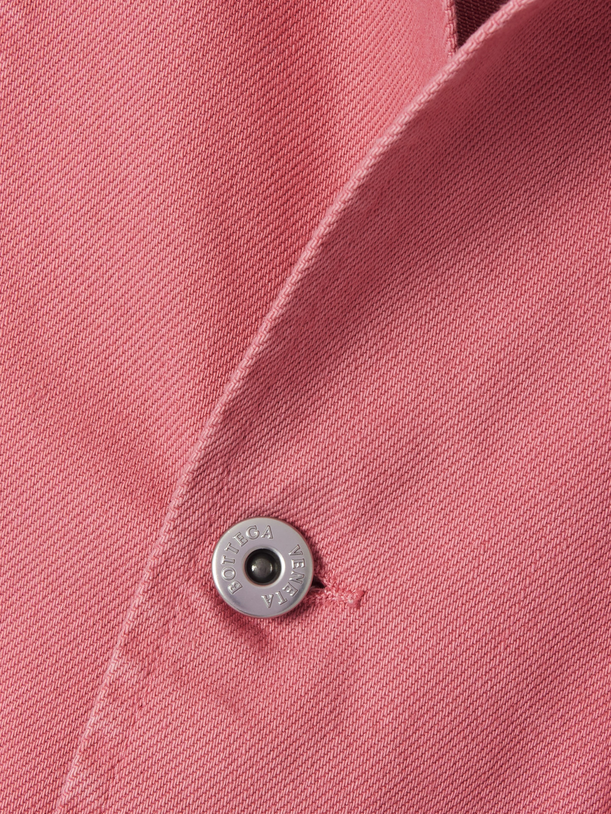 Shop Bottega Veneta Oversized Belted Denim Shirt Dress In Pink