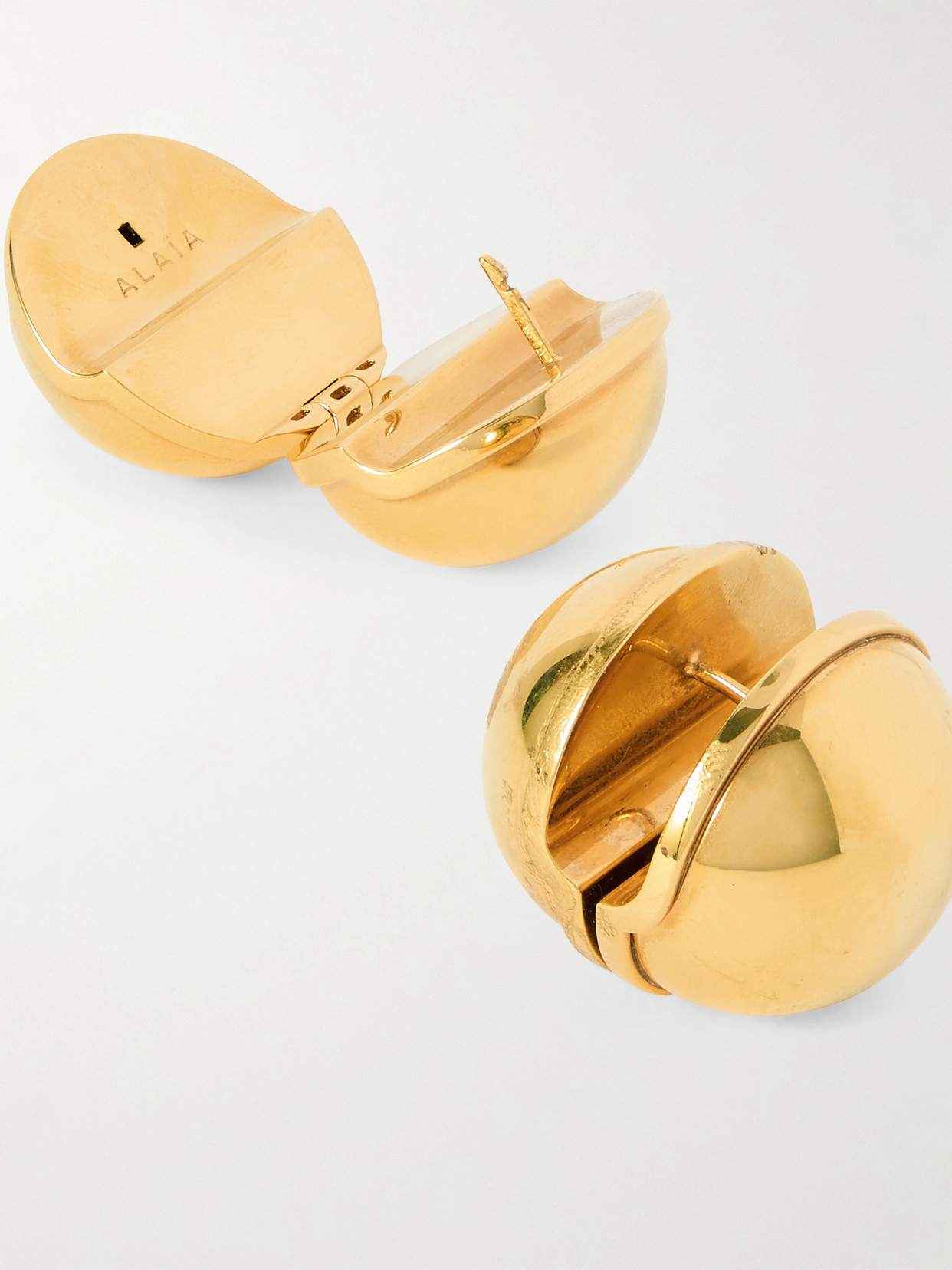Shop Alaïa Sphere Gold-tone Earrings