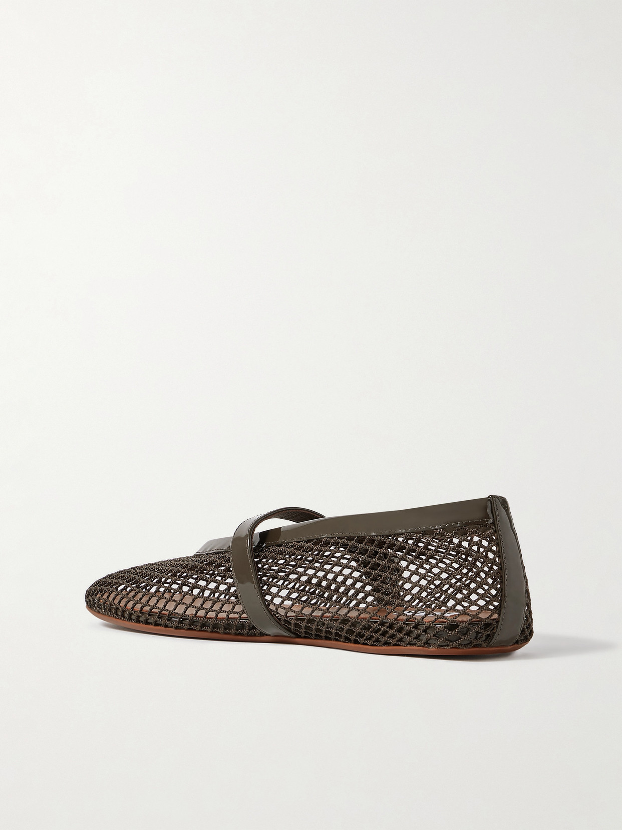 Alaïa Suede-trimmed Mesh Ballet Flats