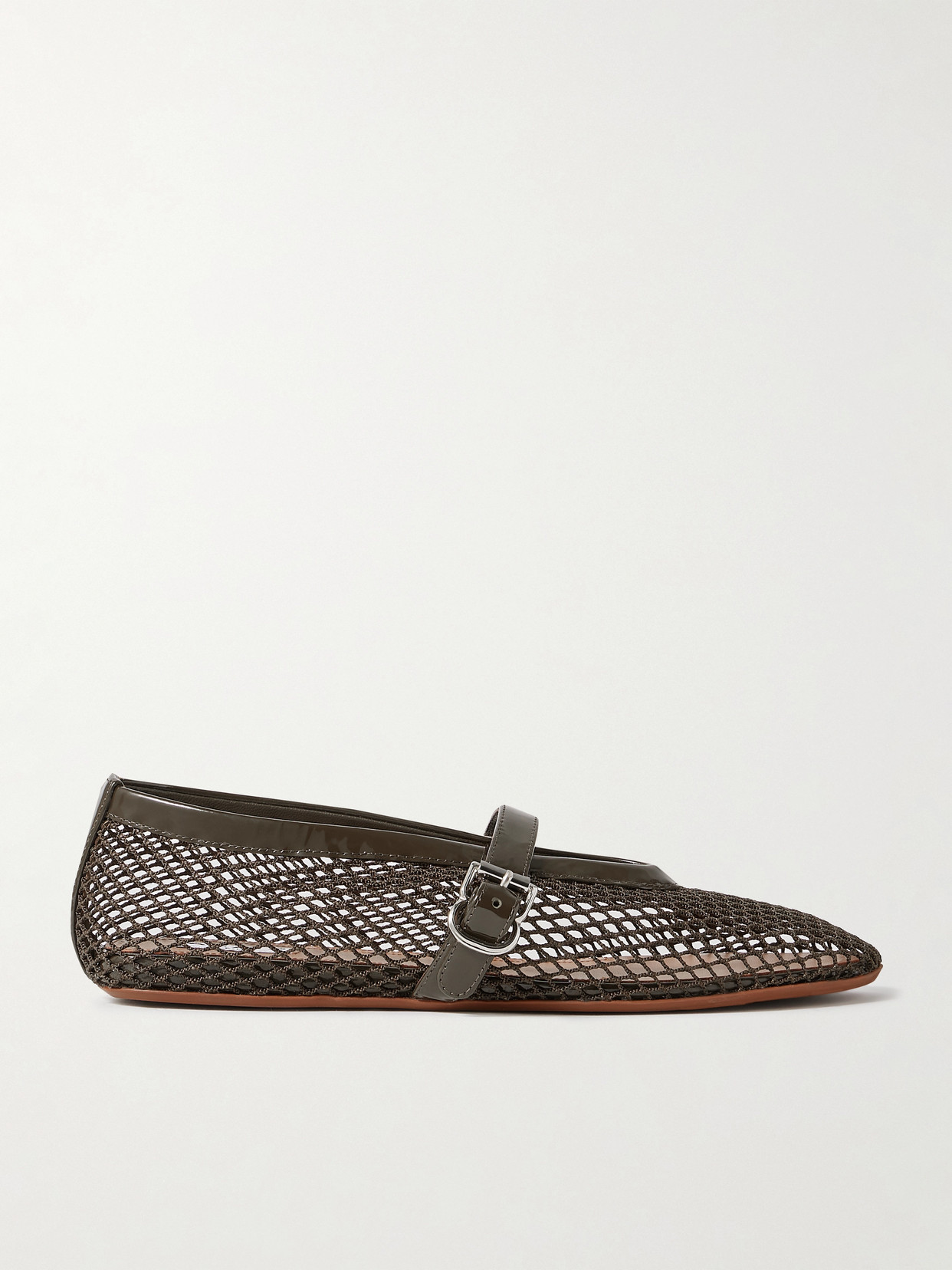 Alaïa Suede-trimmed Mesh Ballet Flats