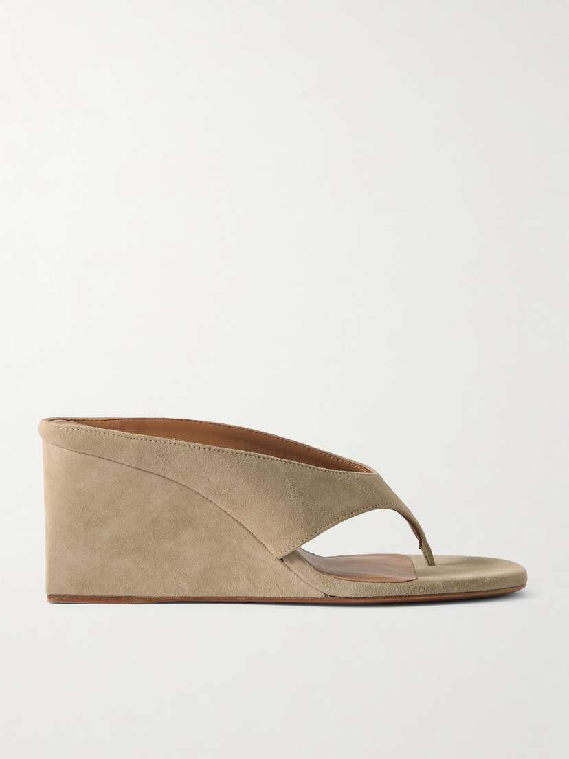 Alaïa Tong 75 Suede Wedge Sandals