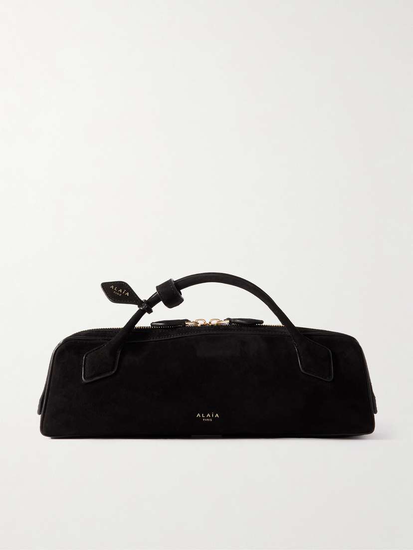 Alaïa Le Teckel Leather-trimmed Suede Clutch