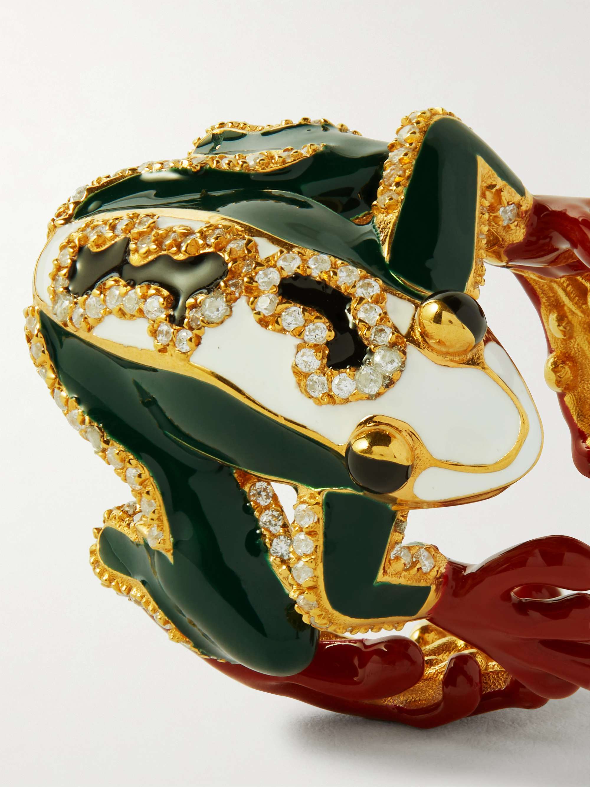 BOTTEGA VENETA Gold-plated silver, cubic zirconia and enamel