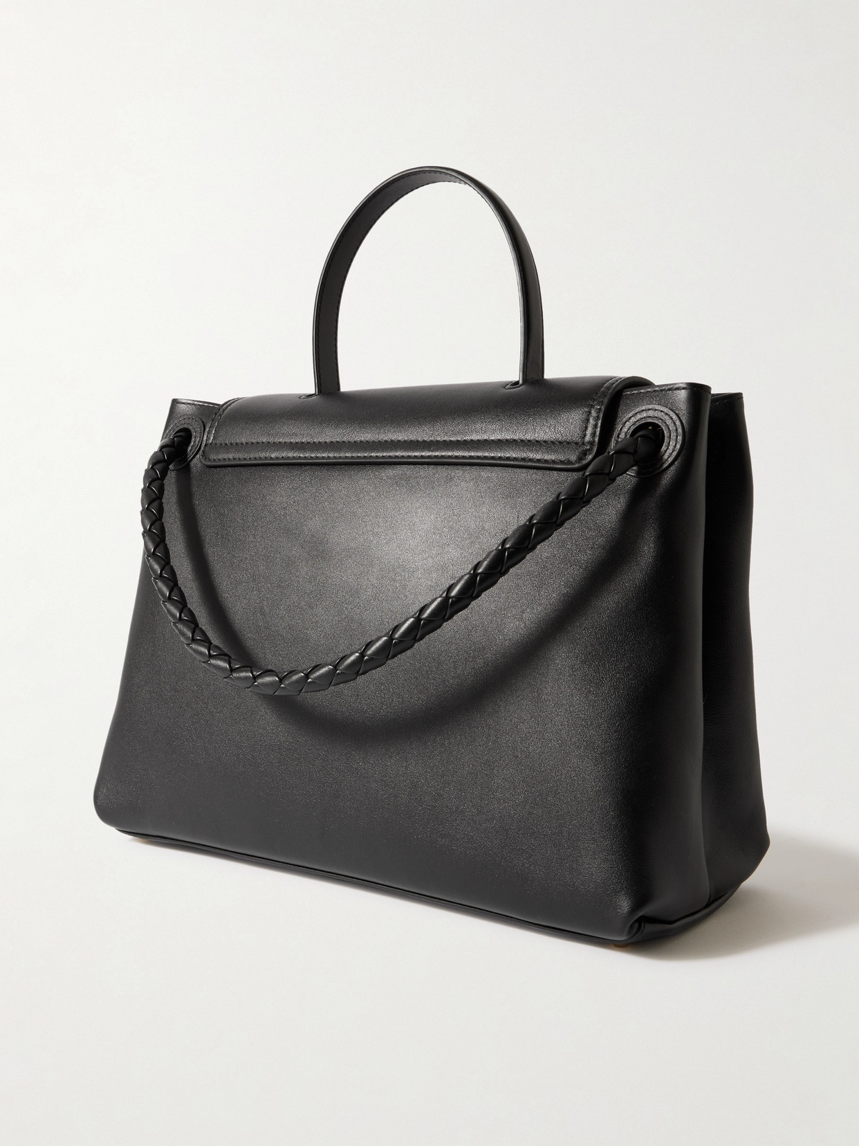 Bottega Veneta Ciao Ciao Knot Detail Leather Top Handle Bag In Black