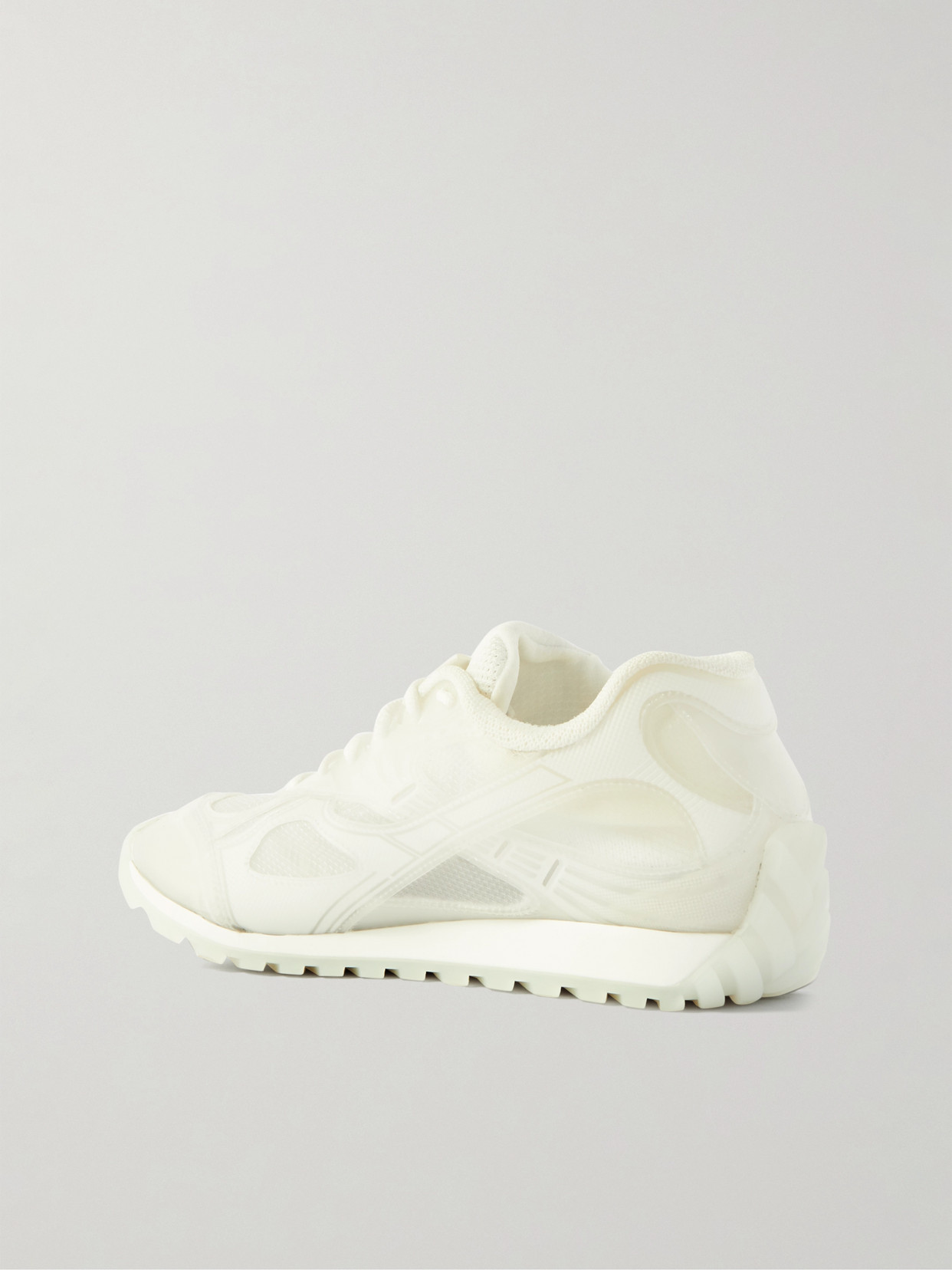Bottega Veneta Orbit Rubber And Mesh Sneakers In White