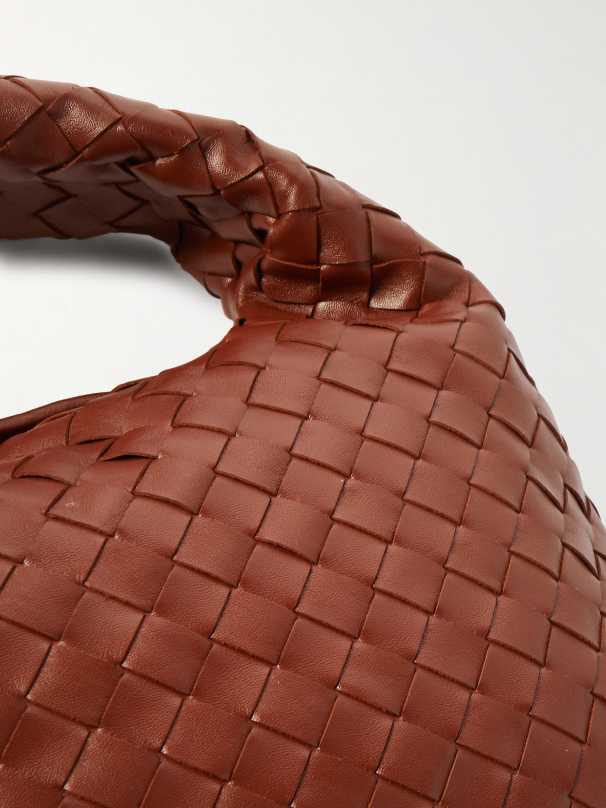 Bottega Veneta Hop Medium Intrecciato Leather Tote In Brown