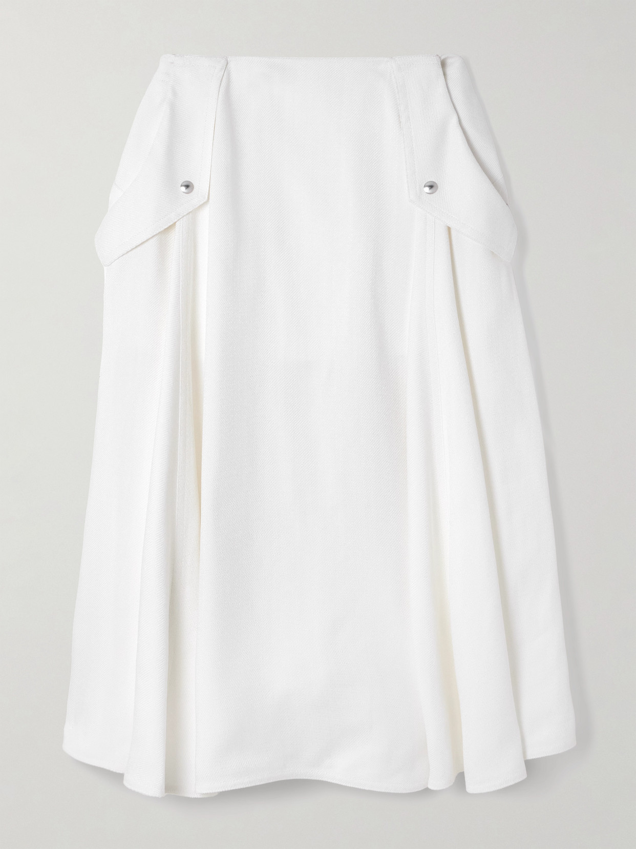 BOTTEGA VENETA PLEATED TWILL MIDI SKIRT