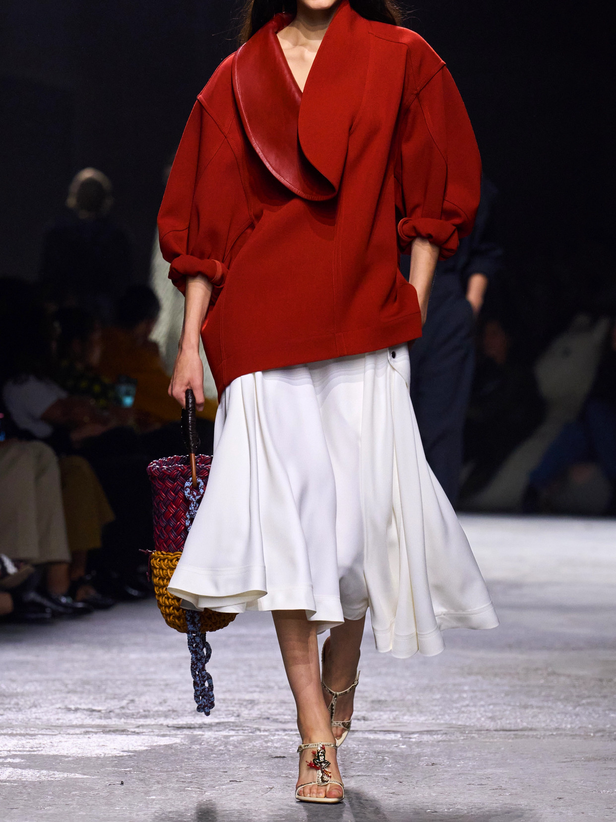 Pleated Twill Midi