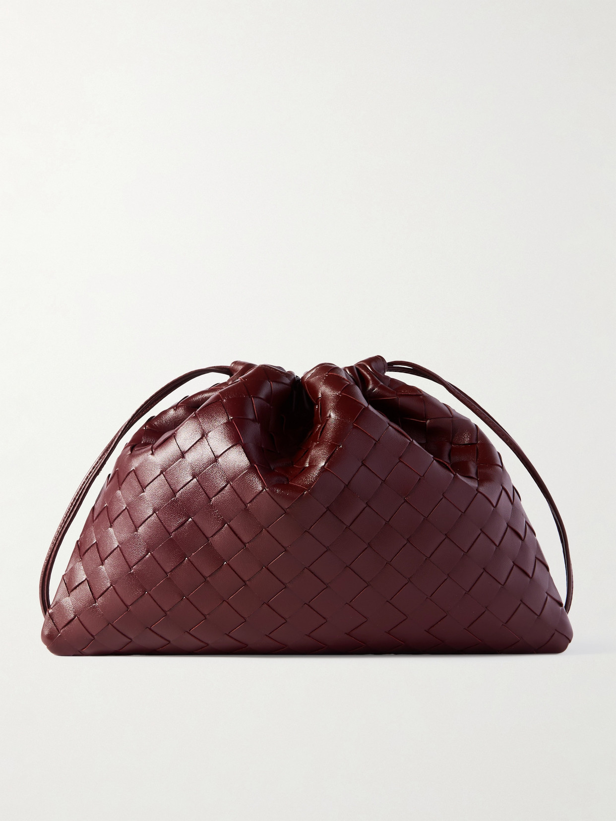 Bottega Veneta Intrecciato Leather Pouch In Burgundy