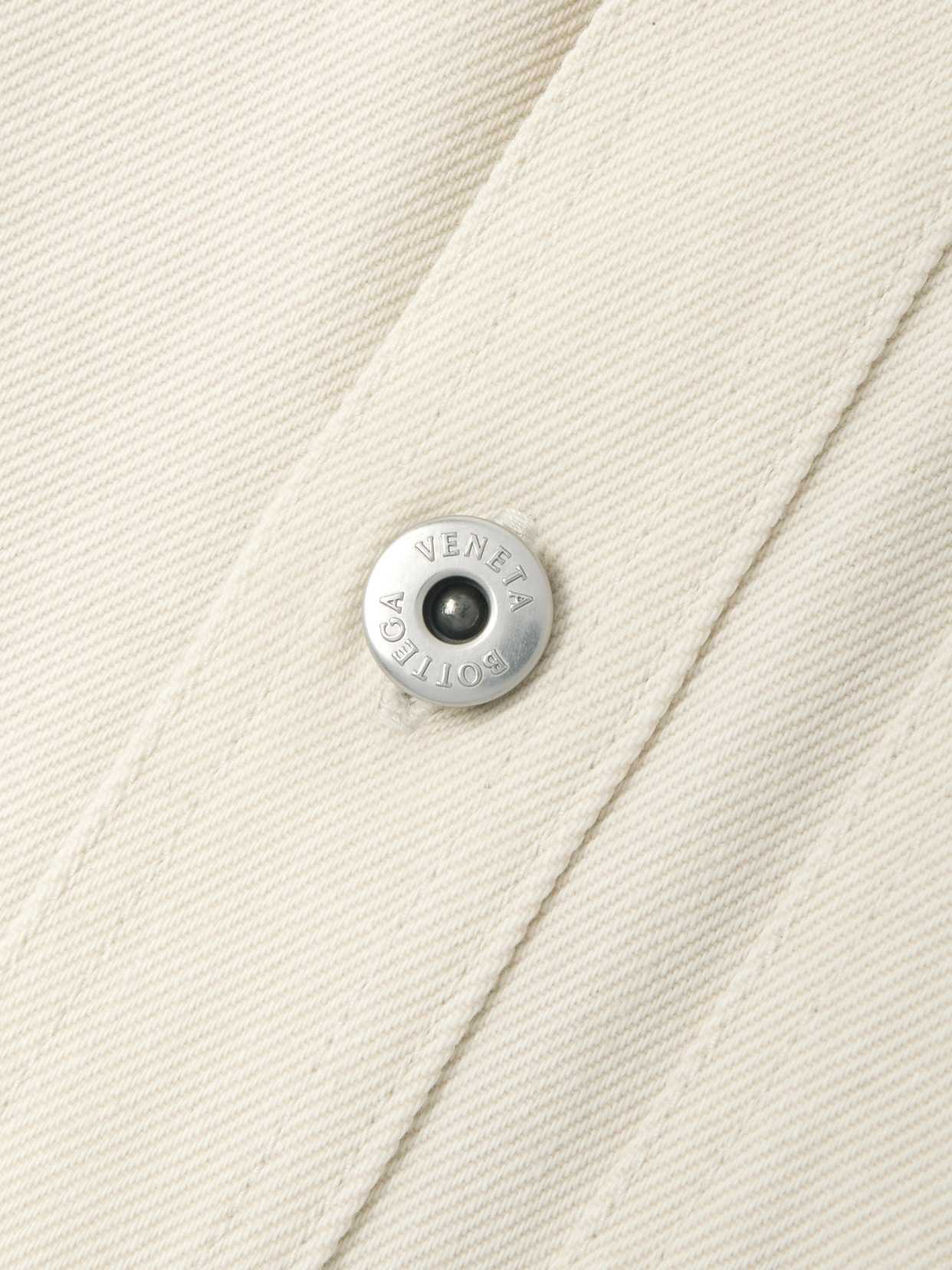 Shop Bottega Veneta Denim Jacket In Cream