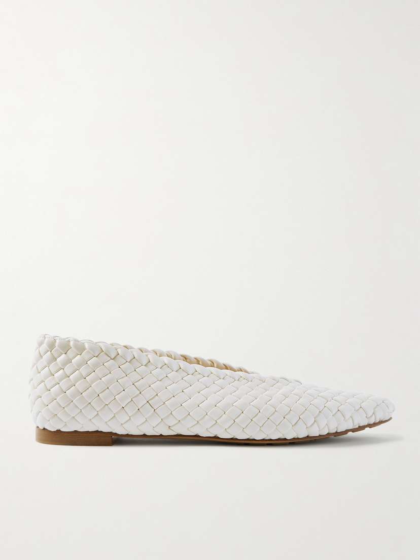 Bottega Veneta Sofia Intrecciato Leather Point-toe Flat