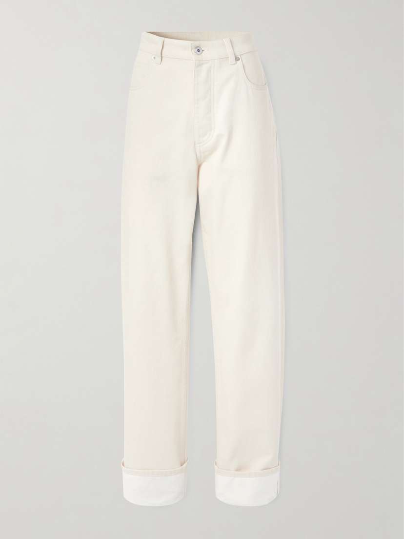 Bottega Veneta Appliquéd High-rise Wide-leg Jeans