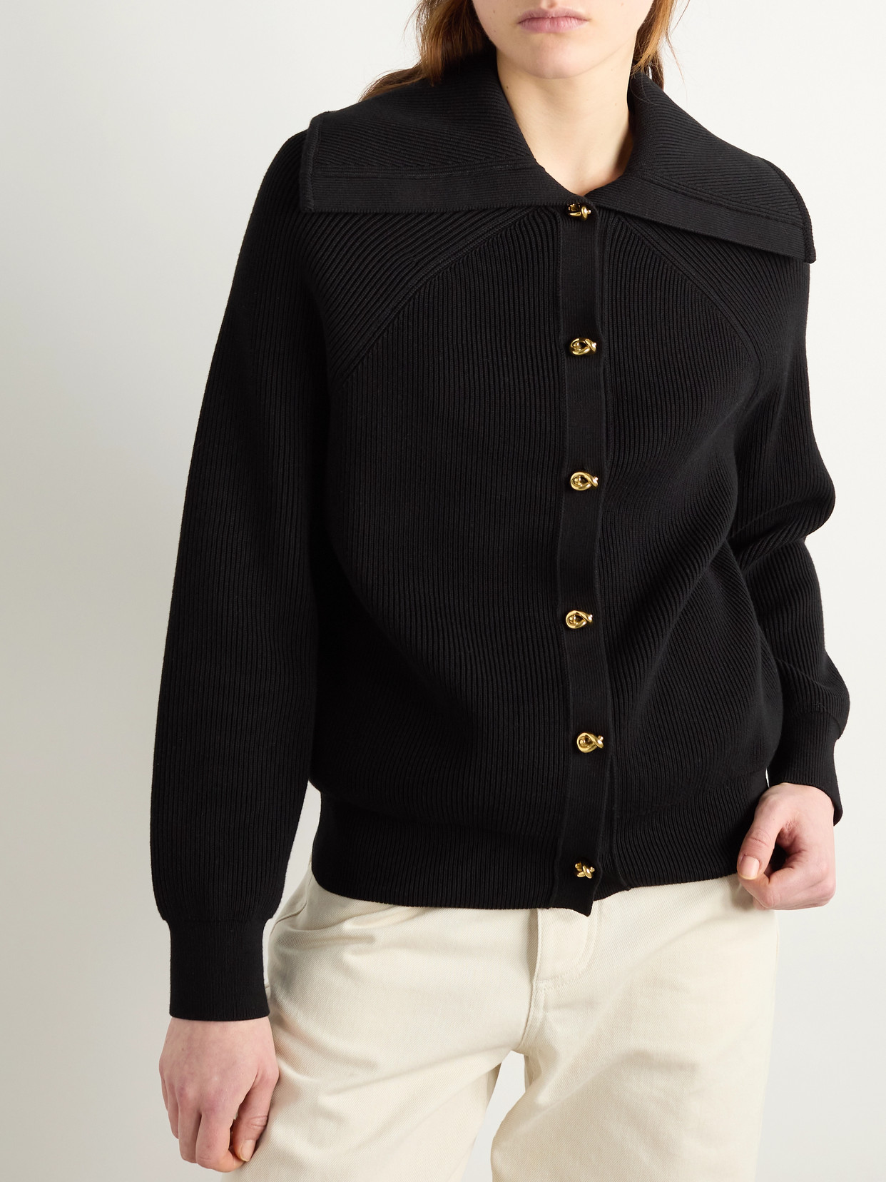 Bottega Veneta Wool Cardigan In Black