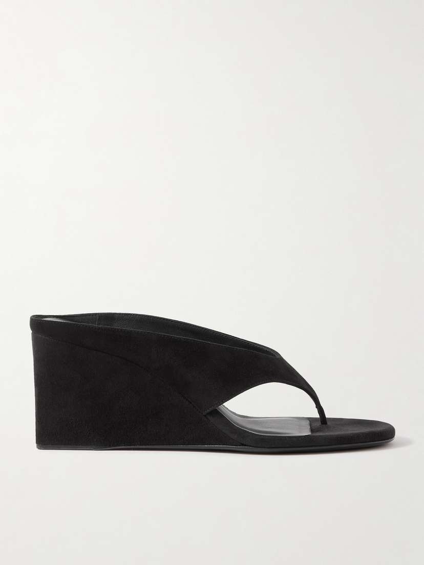 Alaïa Tong 75 Suede Wedge Sandals