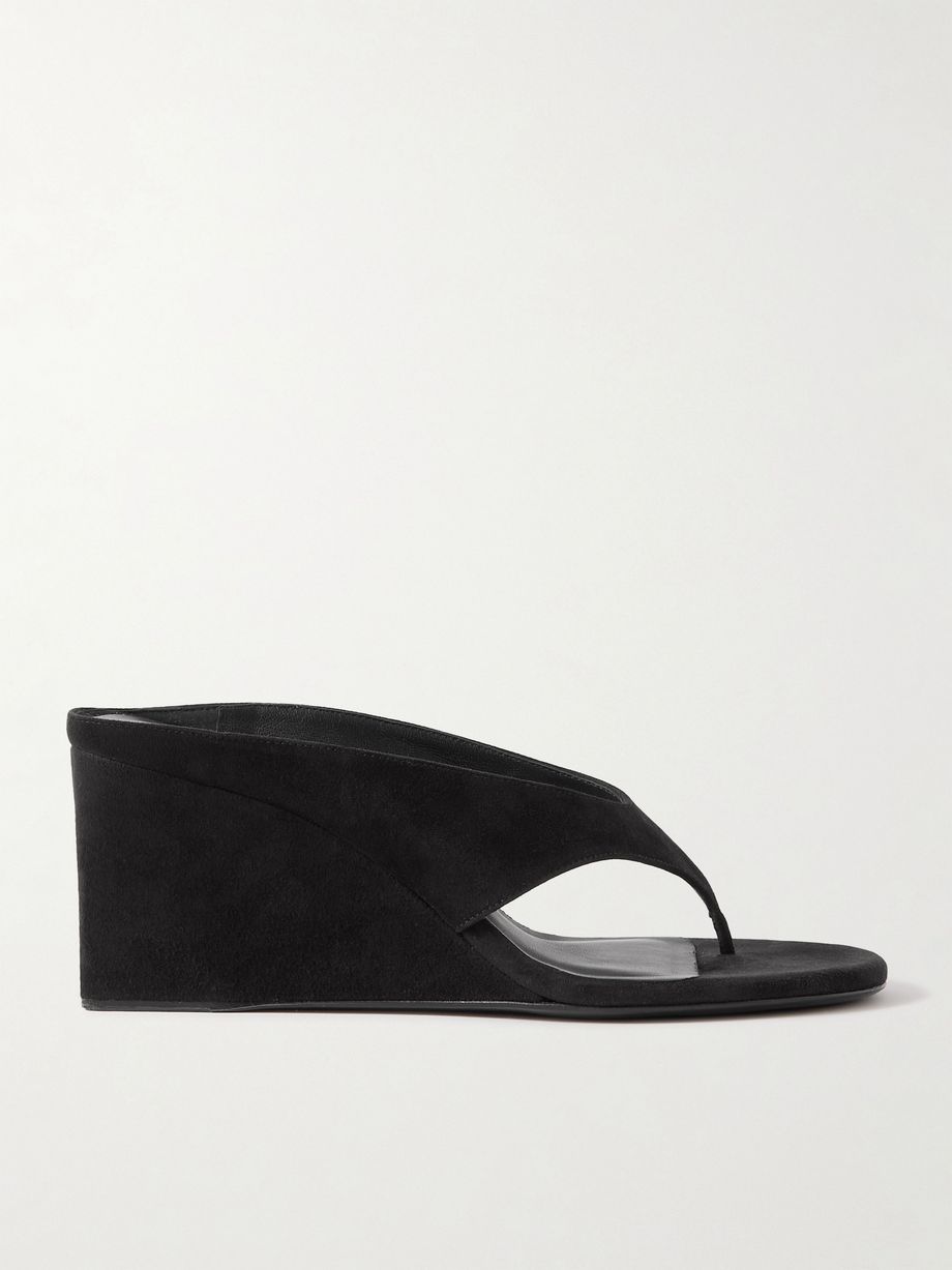 Tong 75 suede wedge sandals