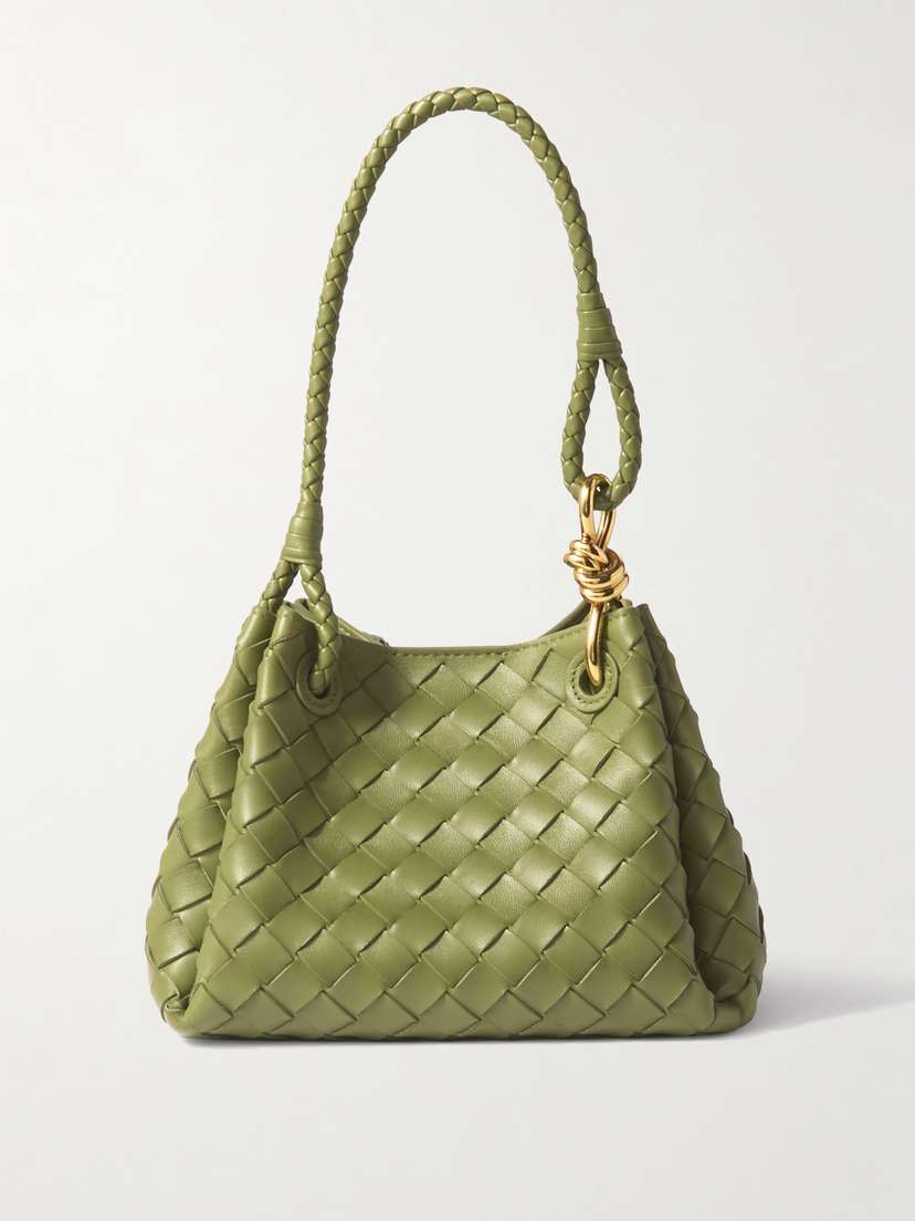 Bottega Veneta Parachute Small Intrecciato Leather Shoulder Bag
