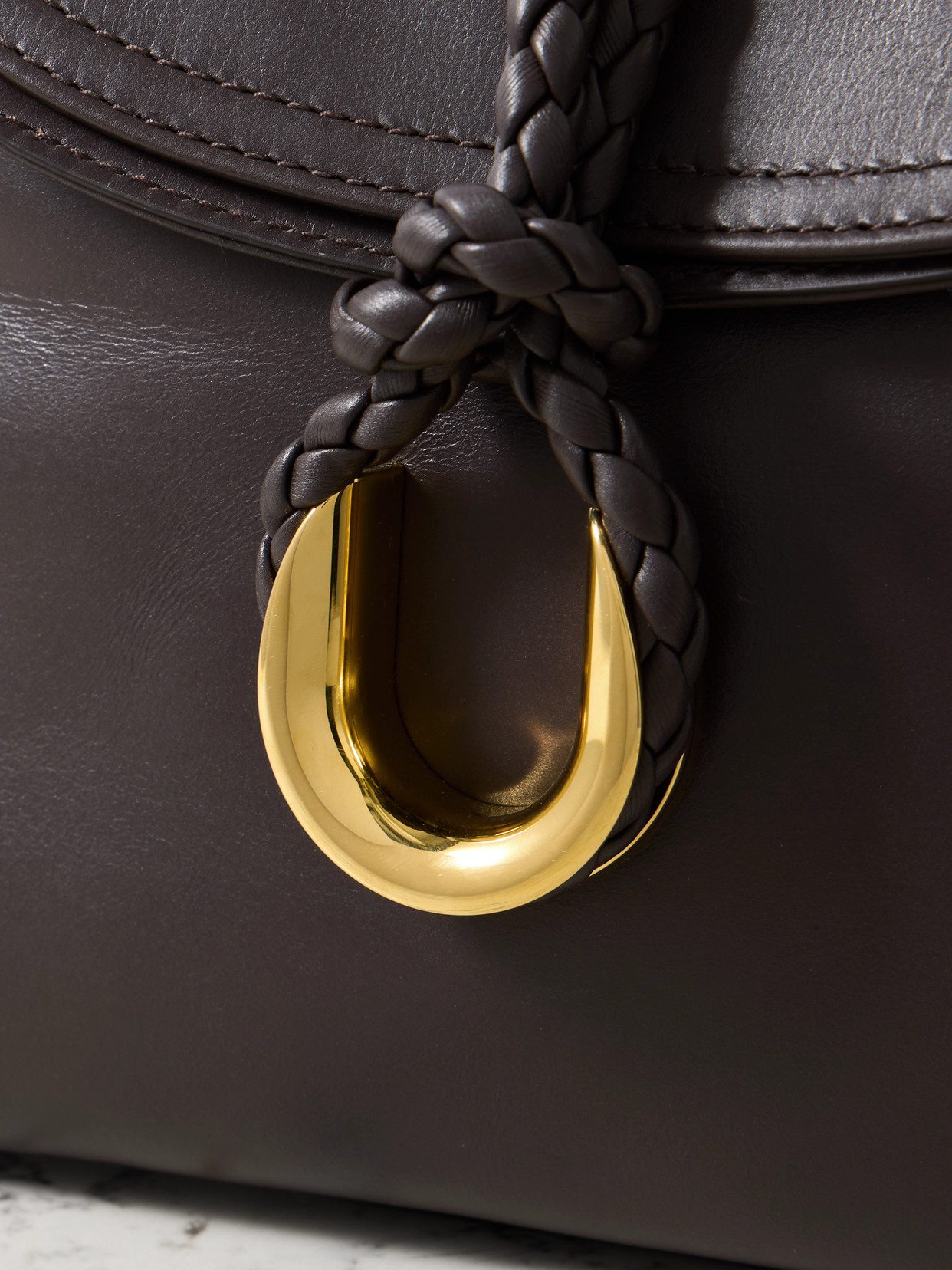 Bottega Veneta Small Liberta Leather Shoulder Bag In Brown