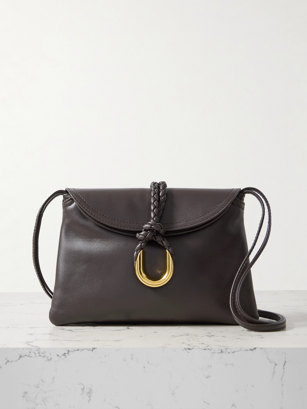 Bottega Veneta Small Liberta Leather Shoulder Bag In Brown