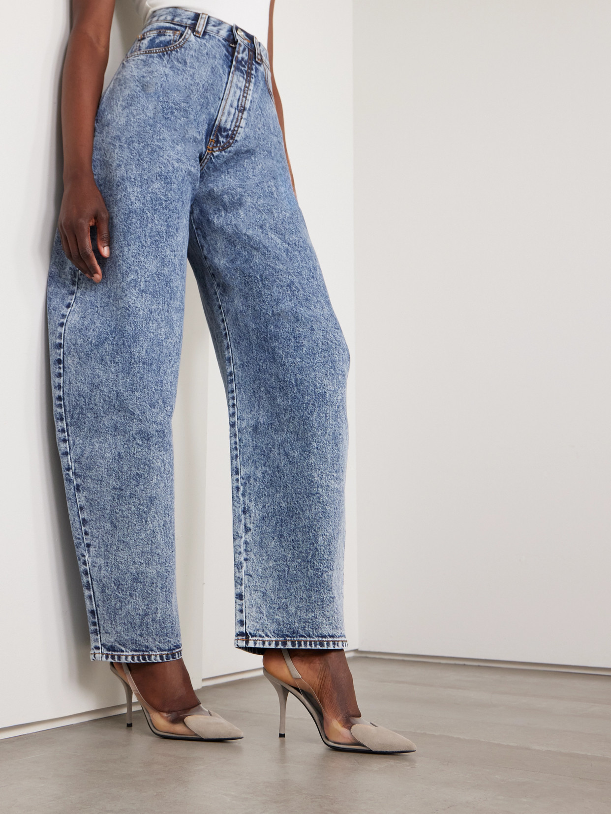 Alaïa Le Cœur 90 Suede And Pvc Slingback Pumps