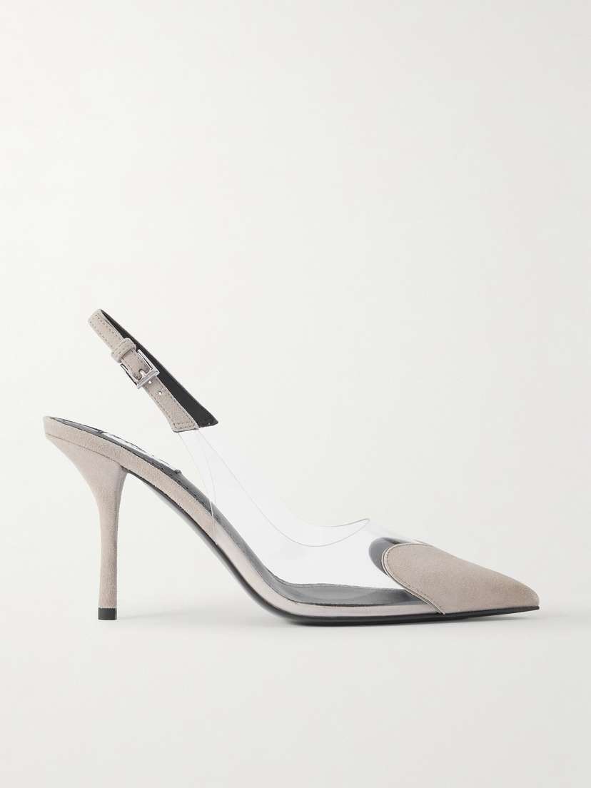 Alaïa Le Cœur 90 Suede And Pvc Slingback Pumps