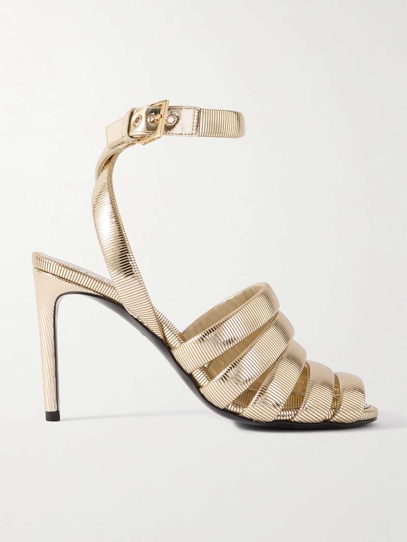 Alaïa Metallic Leather Sandals