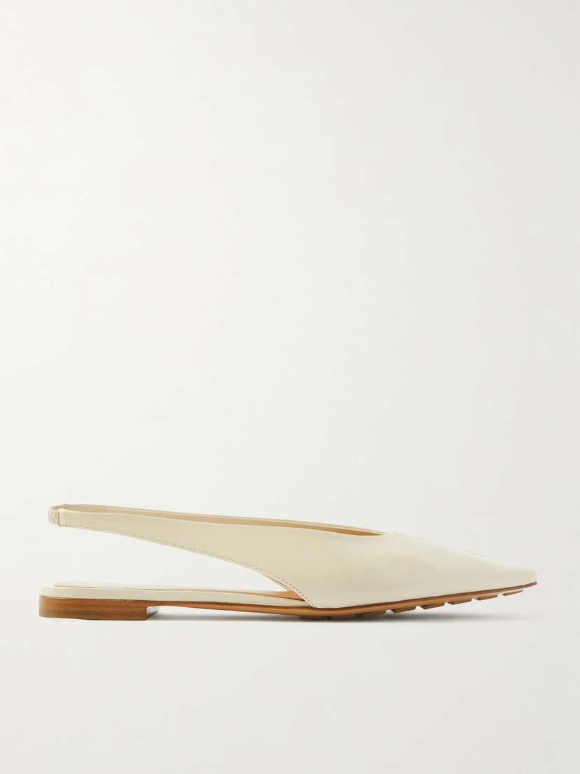 Bottega Veneta Sofia Leather Slingback Point-toe Flats
