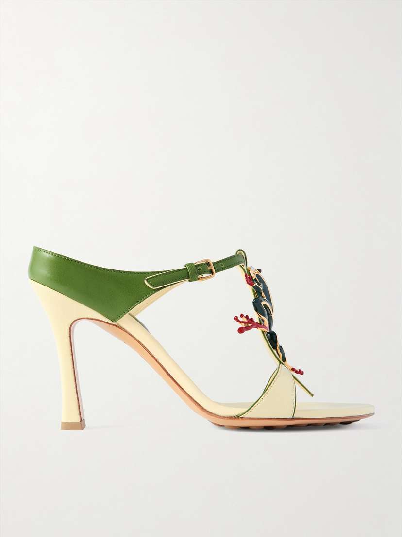 Bottega Veneta Rana Embellished Leather Sandals - IT36