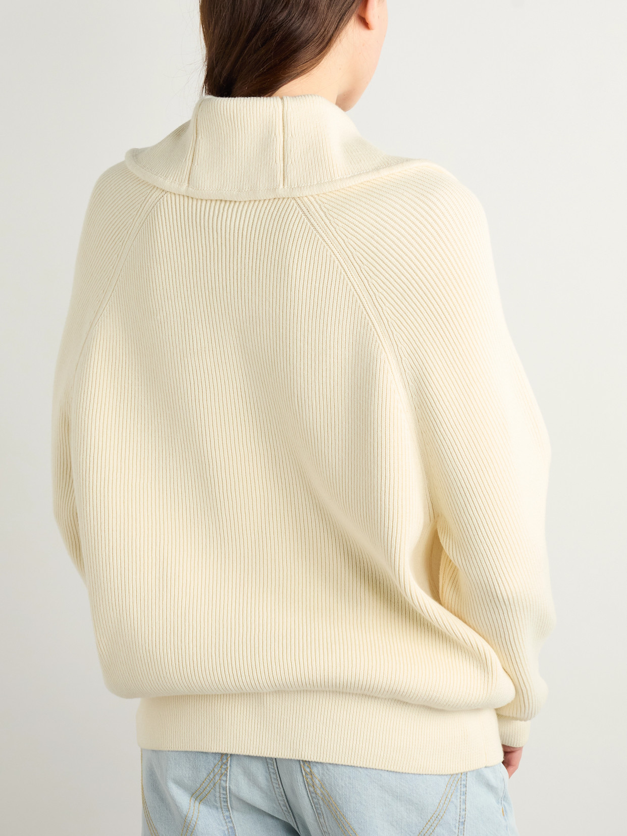 Bottega Veneta Women Cream Stretch Cotton Blend Cardigan In Neutral