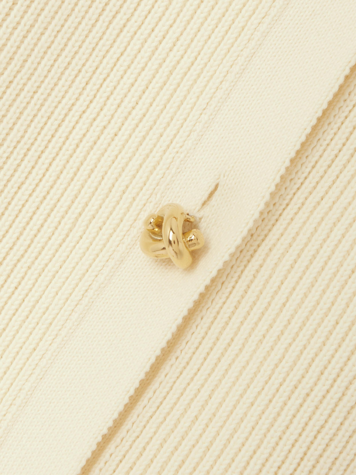 Bottega Veneta Women Cream Stretch Cotton Blend Cardigan In Neutral