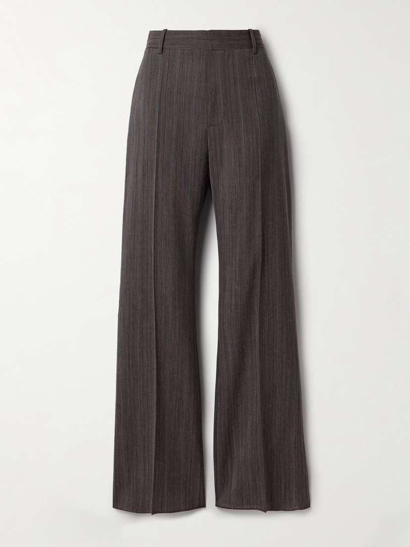 Bottega Veneta Striped Wool-blend Straight-leg Pants