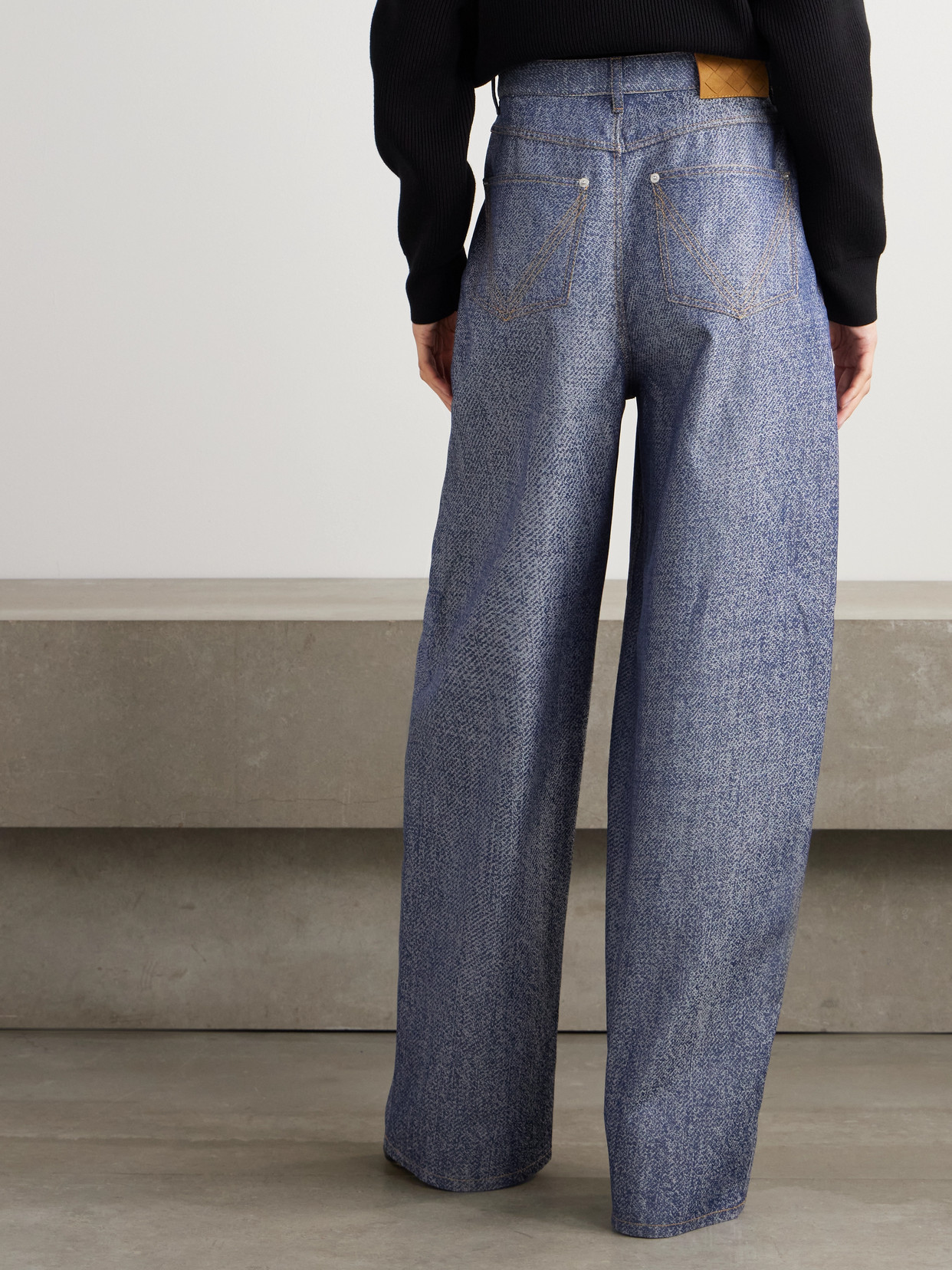 Bottega Veneta Wool And Cotton-blend Twill Wide-leg Pants In Blue