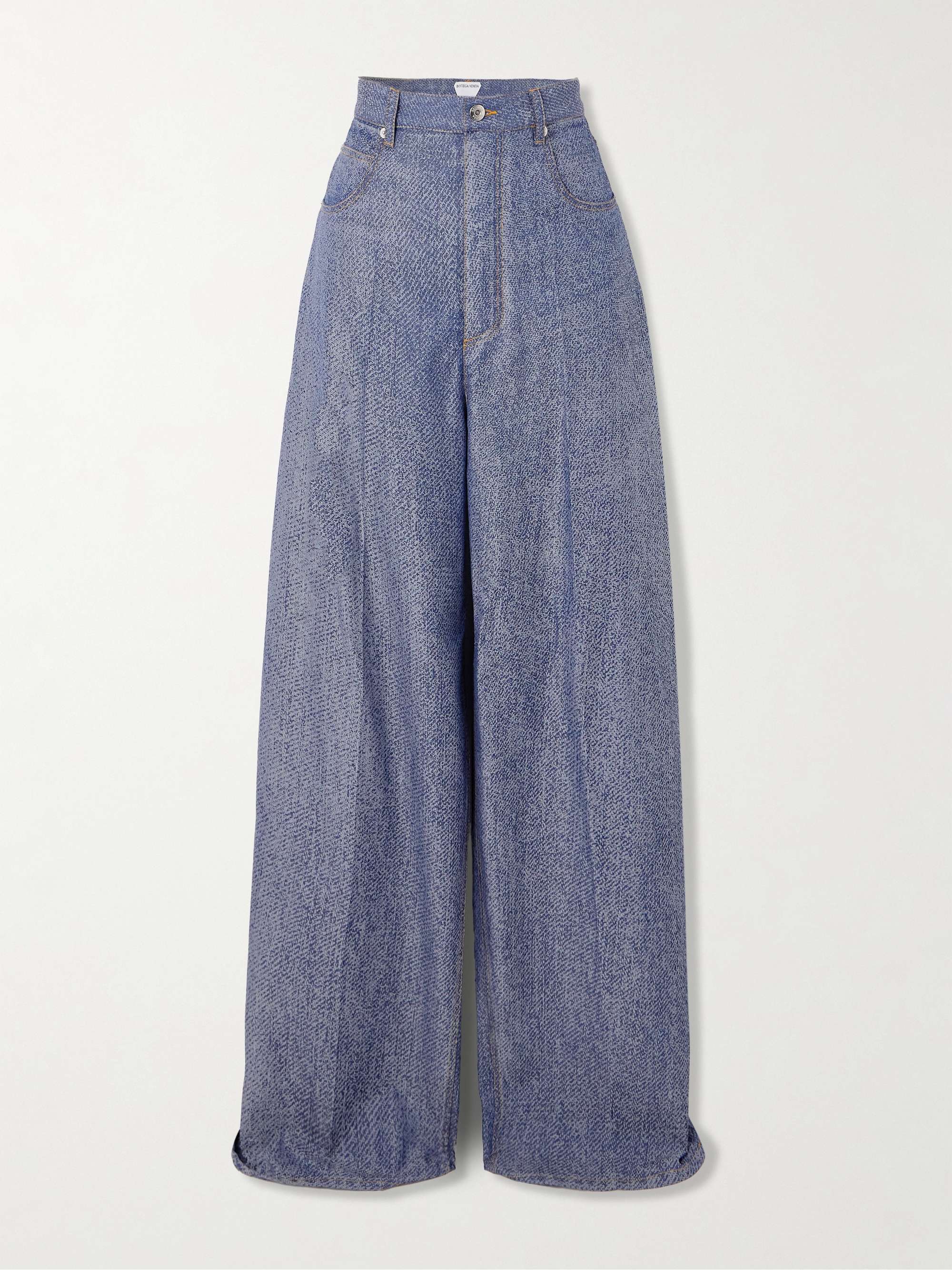 BOTTEGA VENETA Wool and cotton-blend twill wide-leg pants BOTTEGA VENETA Wool and cotton-blend twill wide-leg pants