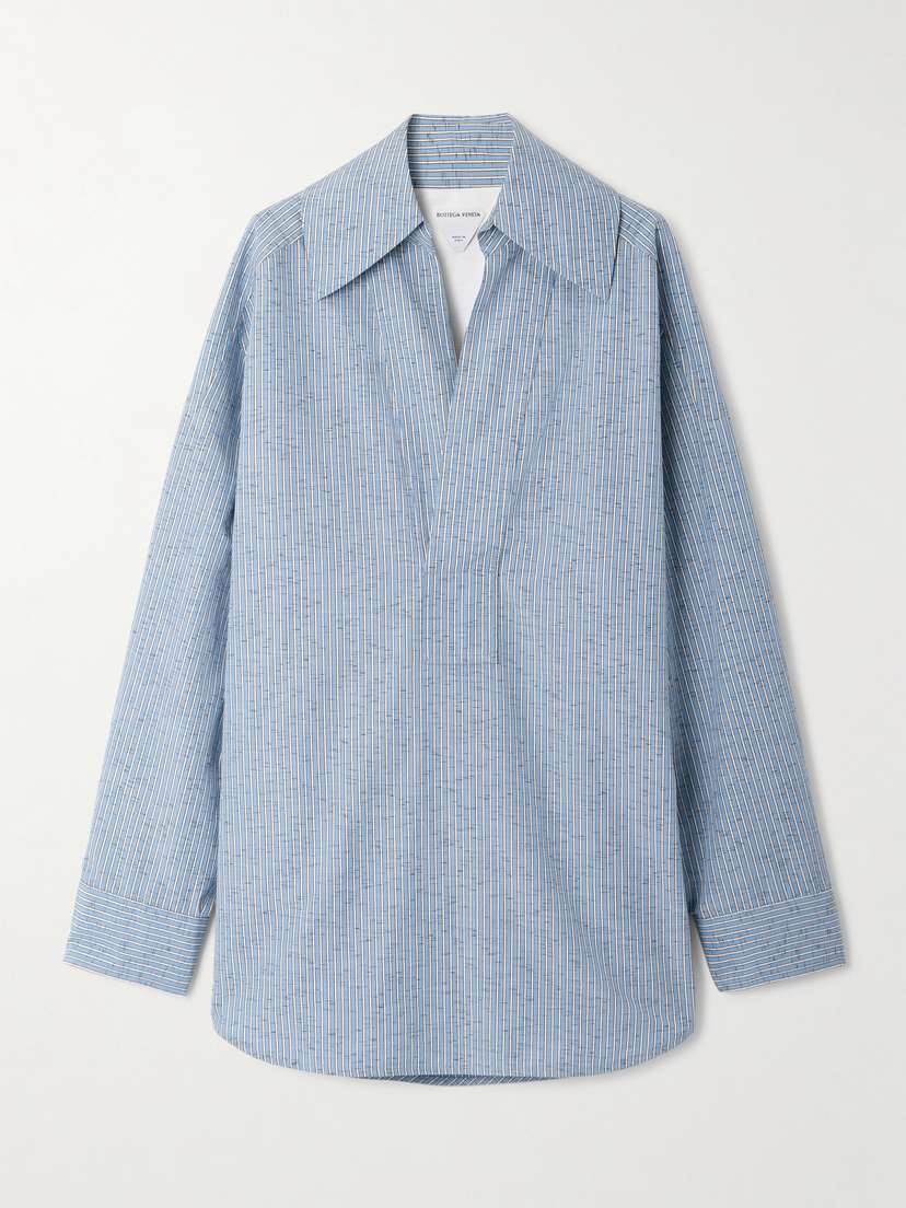 Bottega Veneta Oversized Striped Cotton-blend Shirt