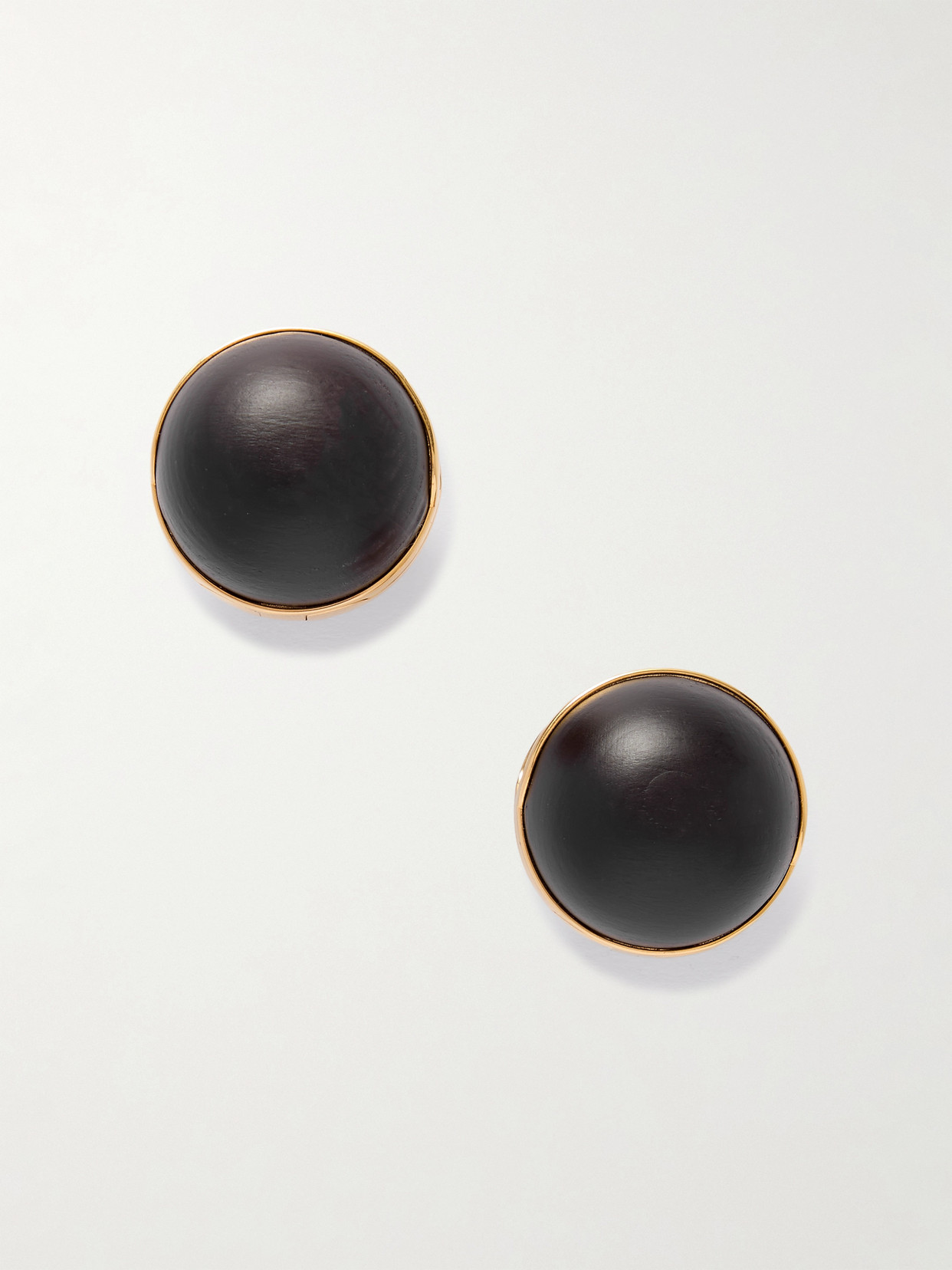 Alaïa Sphere Gold-tone Wood Earrings