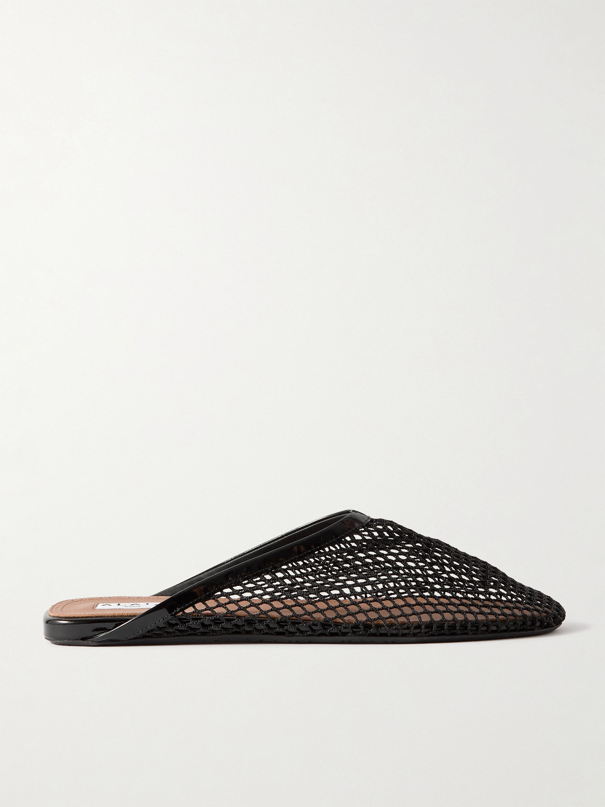 Alaïa Leather-trimmed Fishnet Mules