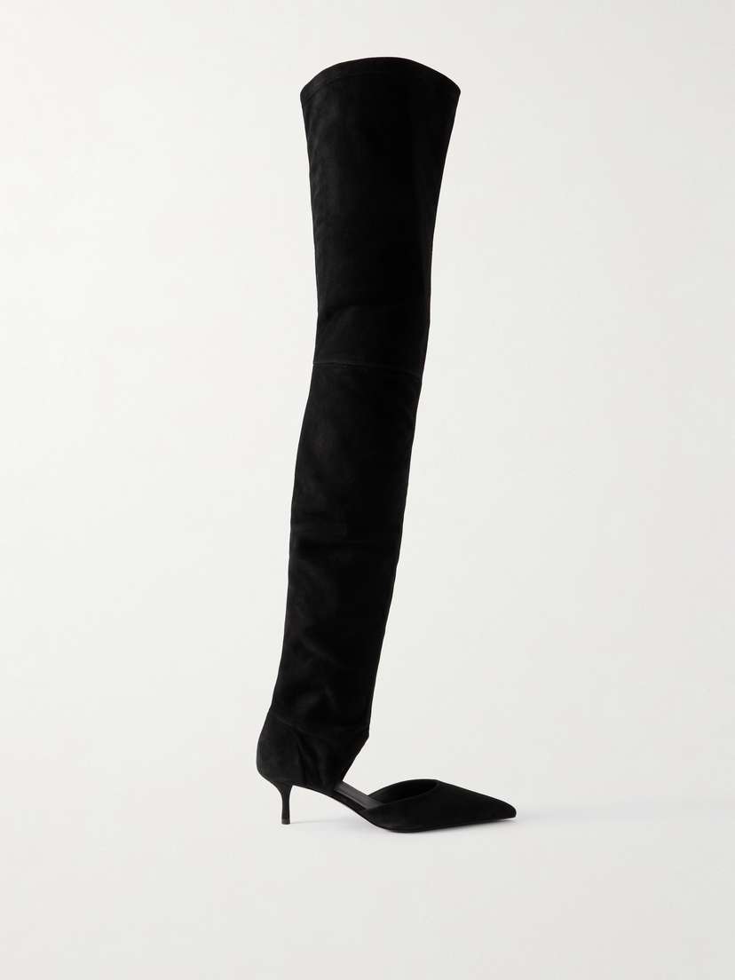 Alaïa Cutout Stretch-suede Over-the-knee Boots