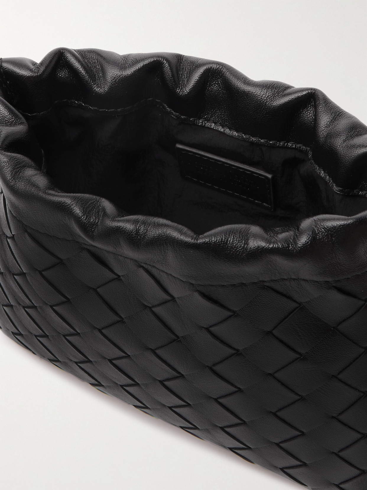 Shop Bottega Veneta Intrecciato Leather Pouch In Black