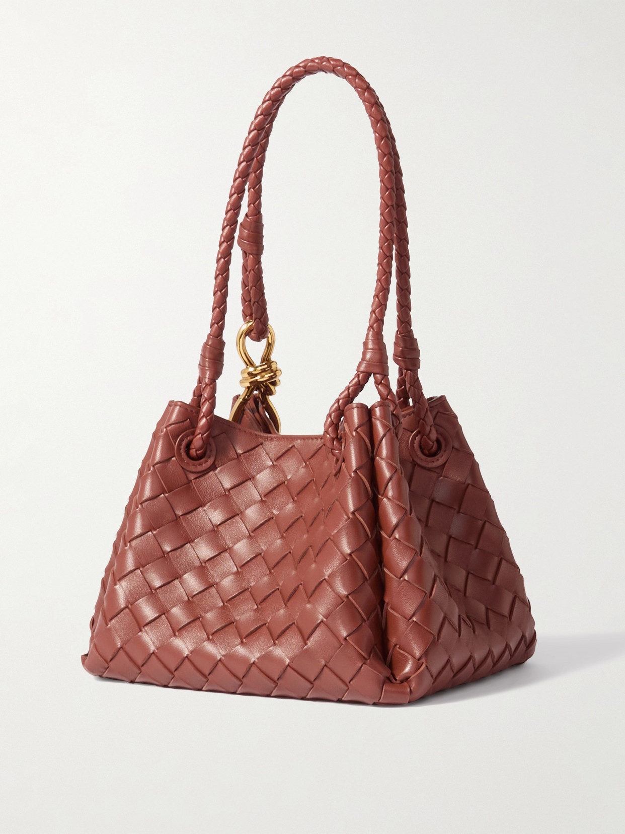 Bottega Veneta Parachute Small Intrecciato Leather Tote Bag In Red