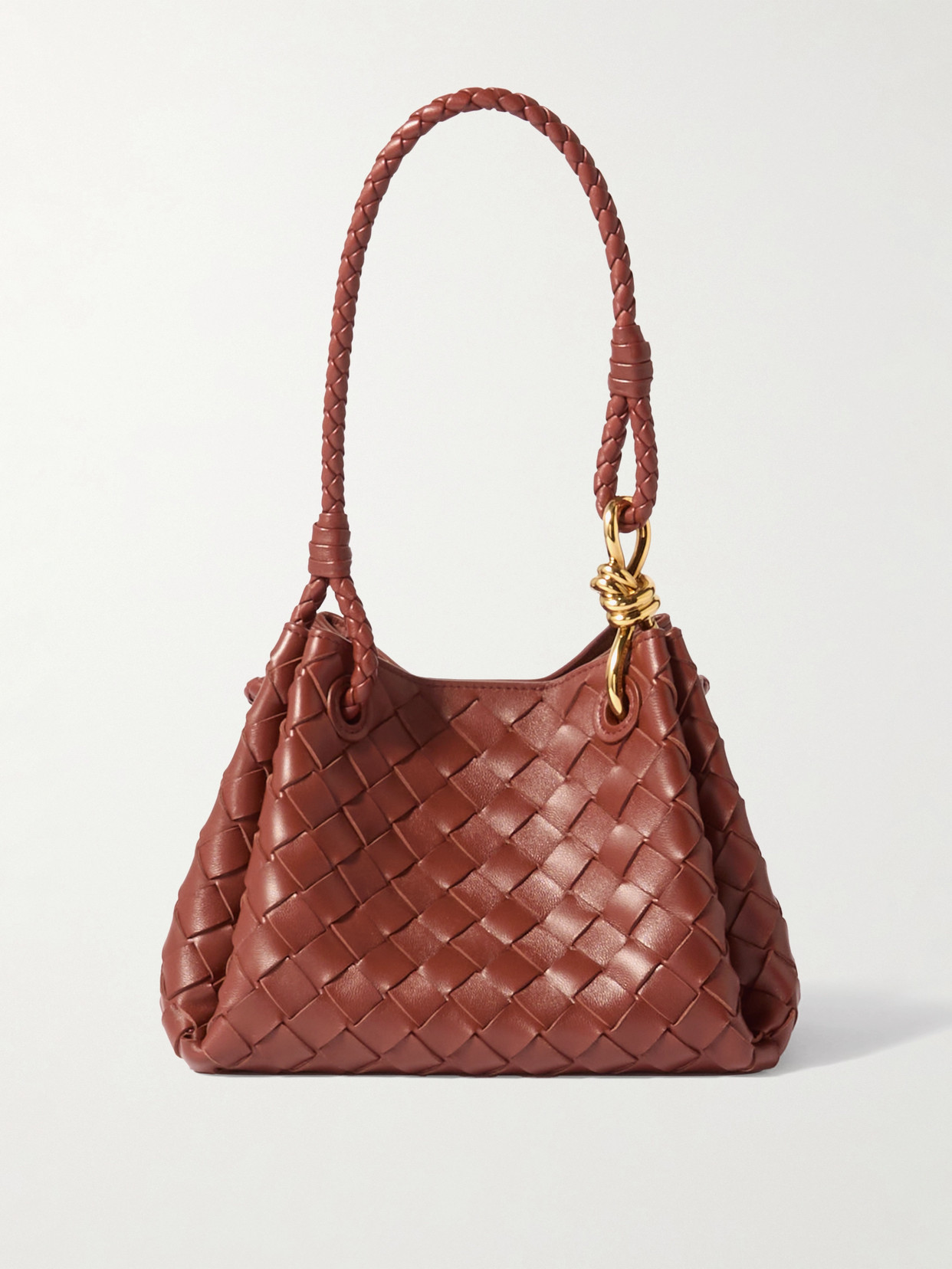 Bottega Veneta Parachute Small Intrecciato Leather Tote Bag In Red