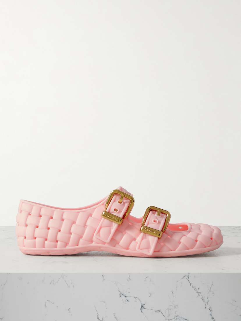 Bottega Veneta Amy Intrecciato Rubber Mary Jane Flats